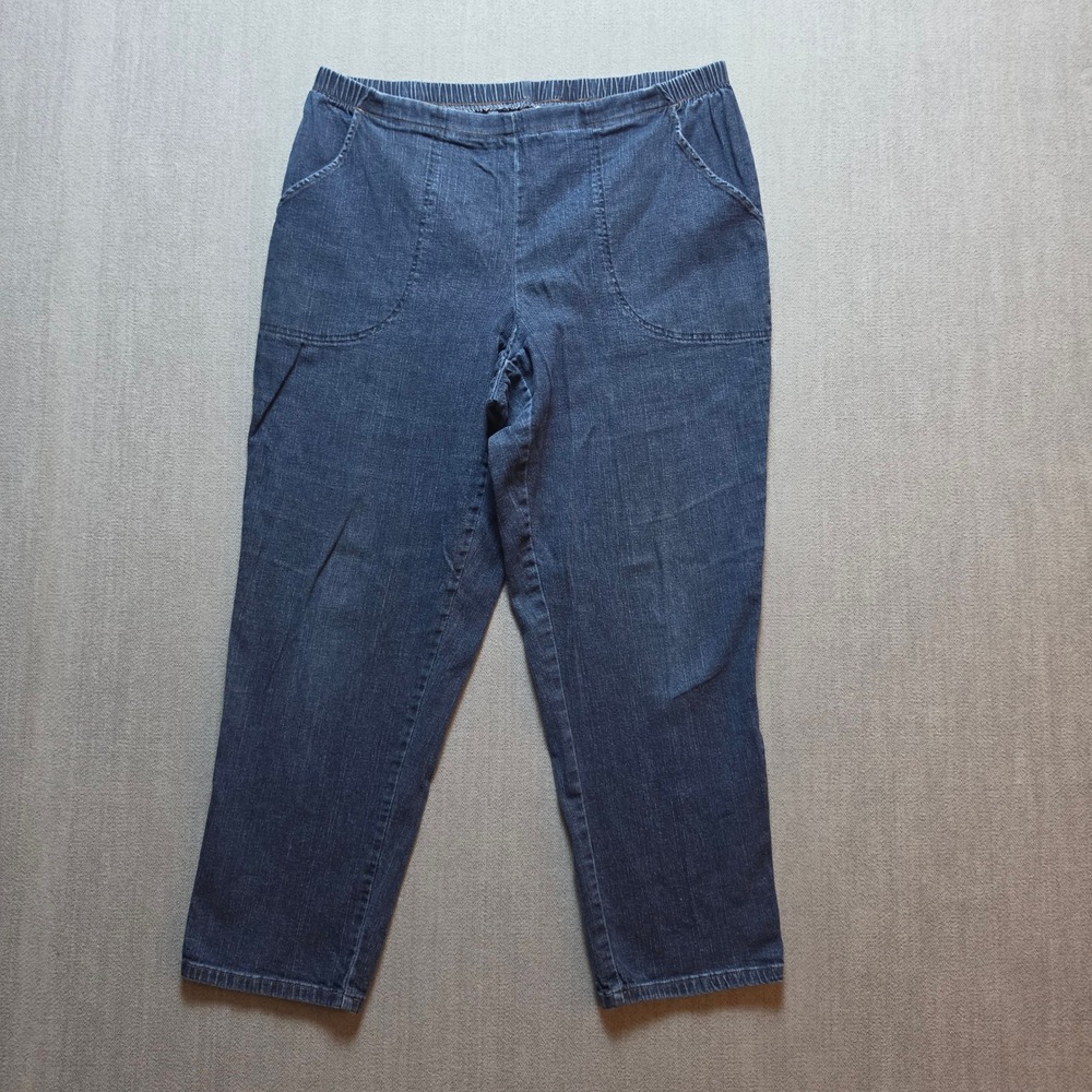 Just My Size Jeans Women 1X Petite Blue Elastic Waist Comfort Stretch Denim
